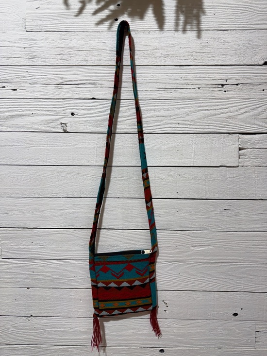 Handbags - Turquoise and Red Aztec Crossbody Bag